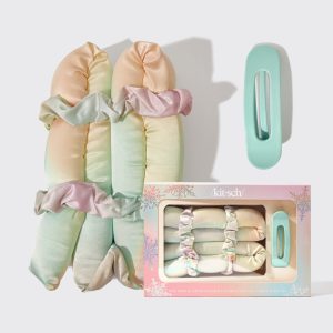 Hair Hero XL Satin Heatless Styling & Flat Lay Claw 4pc Set  - Aura